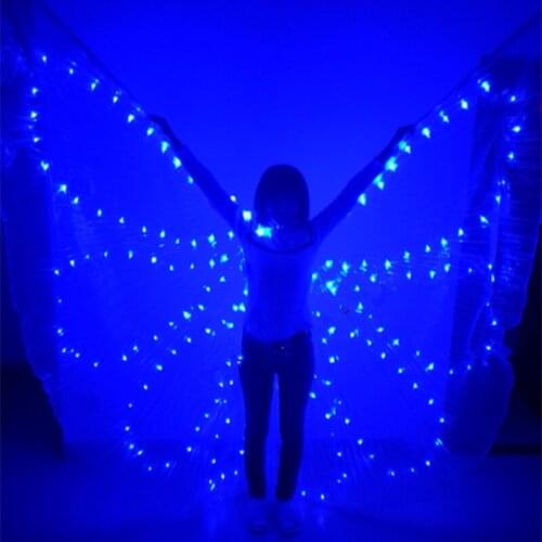 Colorful LED luminous cloak /light-up costume/Ballroom lighted wing butterfly dress Belly dance clothes bar party event