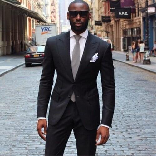 TPSAADE Business mens suit officially customized high quality elegant jacket pants mens wedding suit (Jacket+Trousers)