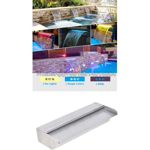 LED Pool Fountain With 7 Color Changing,Stainless Steel Waterfall Spillway For Sheer Descent Garden Ourdoor