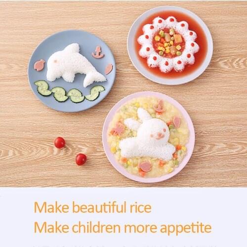 4Pcs 3D DIY Sushi Tool Cute Cartoon Animal Rice Mold DIY Lunch Sushi Maker Mold Sushi Kit Japanese Kitchen Bento Accessories