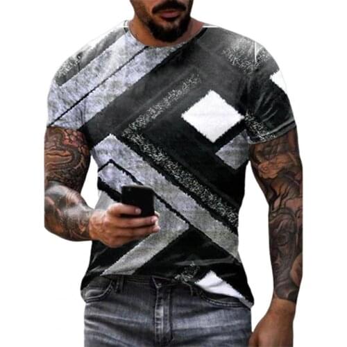 Short Sleeve Oversize T-shirt Digital Print Sweat-absorbing O Neck Slim Fit Men T-shirt Male Clothing