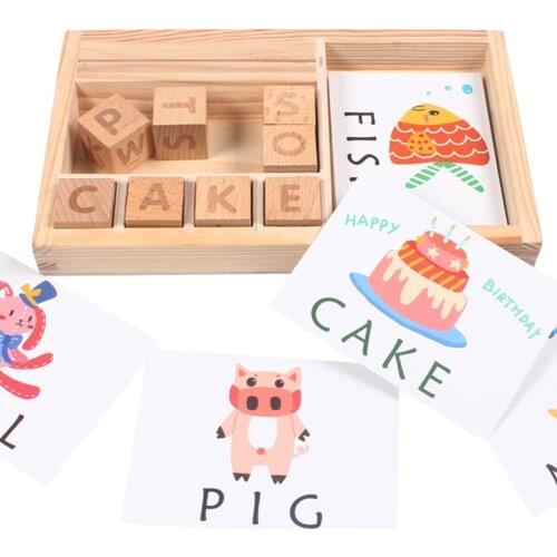 Matching Letter Game Words Learning Spelling Wooden Kindergarten Preschool Motessori Education Toys Gift Teaching Aids