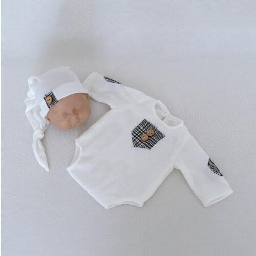 2020 New Baby Clothes Set Cool White Newborn Infant Baby Boys And Girls Romper+Hat 2pcs Outfits Set Clothes