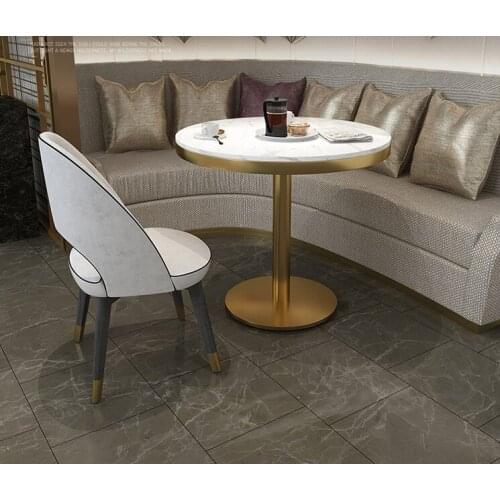 Round marble dining table, coffee table, luxurious negotiation table and chair combination