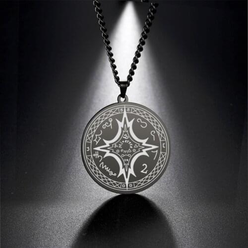 LIKGREAT Mastery of The Magical Arts Amulet Pendant Necklace Stainless Steel Men Supernatural Talisman Jewelry