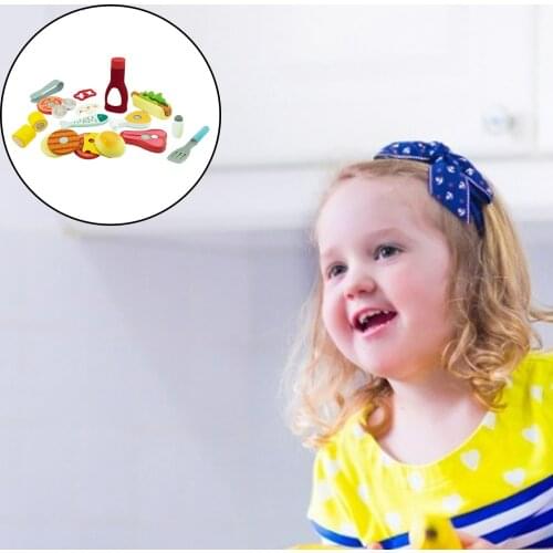 Little Chef Cutting Food Wood Play Food Kitchen Cooking Creative Preschool Interactive Educational Toys Set for Kids
