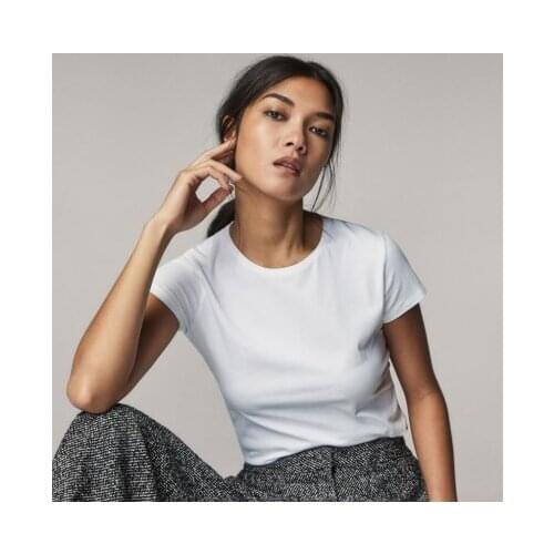 MRMT 2021 Brand New Summer Womens T Shirt Short Sleeves Cotton Tight-fitting Solid Color T-shirt for Female Tops Tshirt