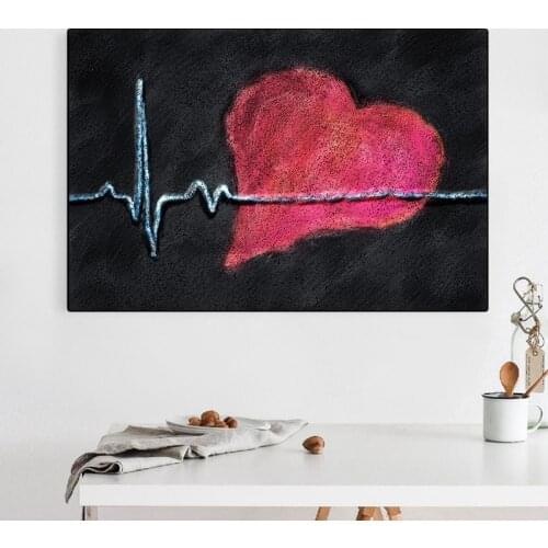 Heart Love Red Heart and Purple Heart Wall Art Canvas Painting Nordic Posters And Prints Wall Pictures For Living Room Decor