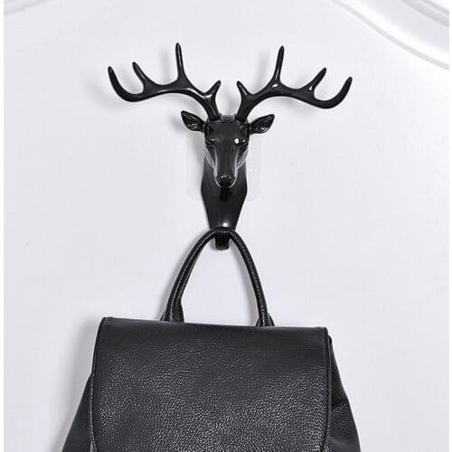Wall Hanging Hook Vintage Deer Head Antlers For Hanging Clothes Hat Scarf Key Deer Horns Hanger Rack Wall Decoration