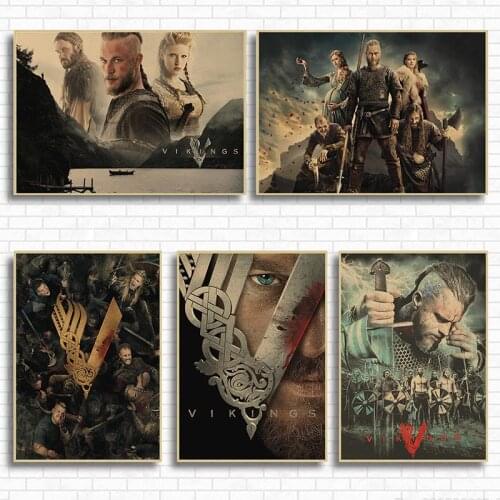 New Vikings Classic Movie Kraft Paper Poster Bar Cafe Living Room Dining room Wall Decorative Paintings