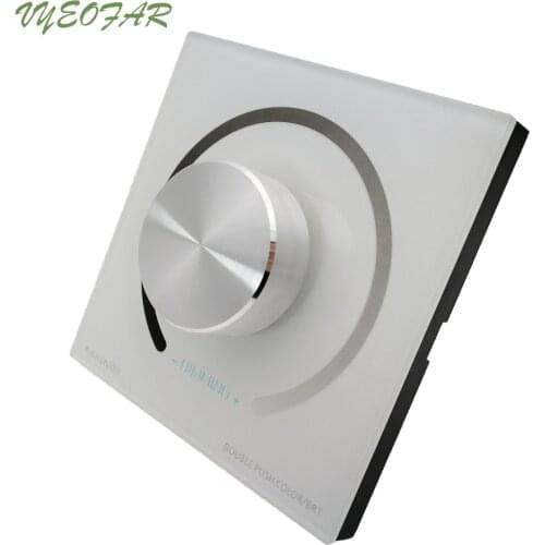 New Led Dimmer Wall Mount Manual Panel Dimming Controller 12V 4A 3 Channel Digital Display Single Color Strip Dim Knob Switch