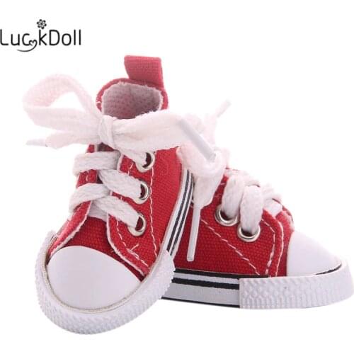 LUCKDOLL 5cm Canvas Shoes Fit BJD Doll Clothes Accessories,Girls Toys,Generation,Christmas Gift