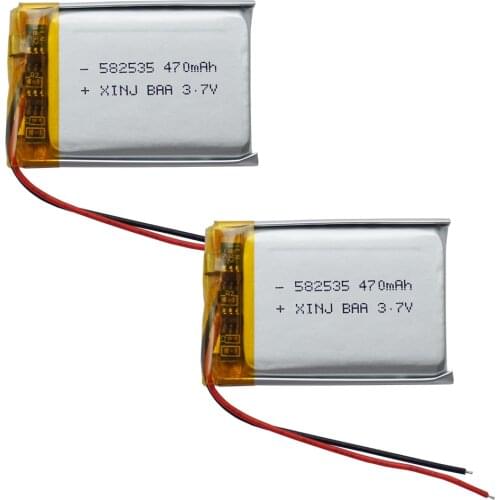 XINJ 3.7V 470mAh Rechargeable Polymer Li Lithium Battery Lipo Cells For Smart Watch MP4 Music Player DVC Camera DashCam 582535