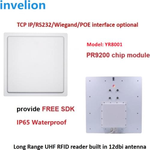 1-15m long range passive rfid tag reader uhf epc gen2 linear polarization 12dbi high gain rfid antenna reader RS232 Wiegand26/34