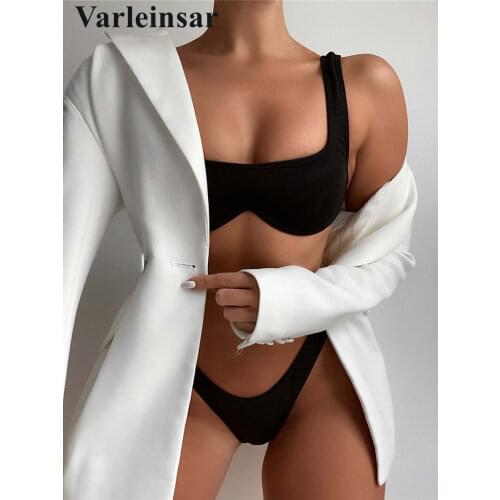 Sexy V-bar Underwired Bikini Female Swimsuit Women Swimwear Two-pieces Bikini set Brazilian Bather Bathing Suit Swim Lady V2870