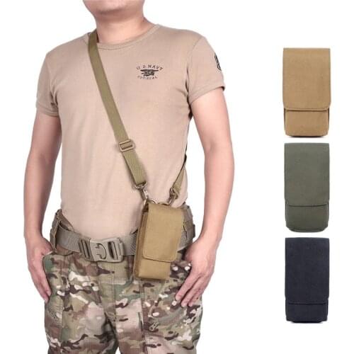 CQC Outdoor Tactical Double Pockets Molle Phone Pouch Belt Cell Phone Holster Mobile Phone Holder Case Hunting Waist Bag