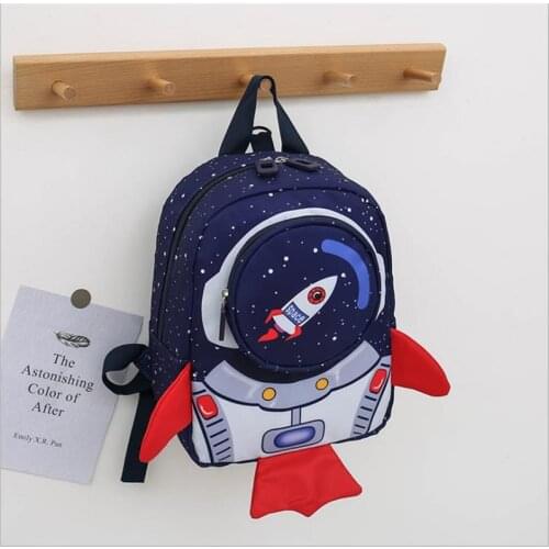 New Large-Capacity Schoolbag Lovely 3D Cartoon Rocket Lightweight School Bookbag Anti Lost Children Printed Waterproof Bagpack