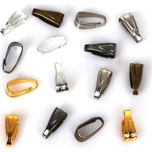 100PCS/LOT Pendant Clips&Clasps Hook,Gold/Bronze Color Pinch Clip Bail Connector Jewelry Findings DIY Tools Parts Accessories