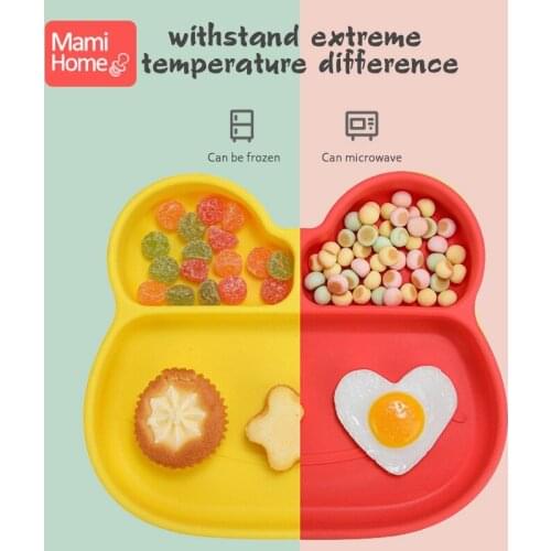 1Pc Baby Safe Silicone Dining Plate Solid Cute Rabbit Children Bowl Childrens Tableware Silicone Plate for Babies Baby Goods