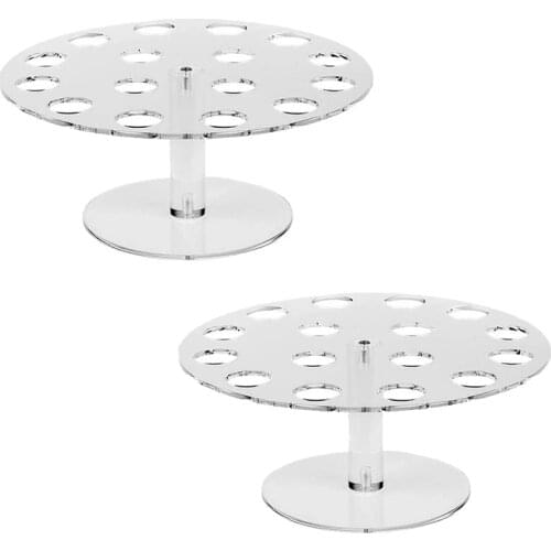 2 Pcs Acrylic Ice Cream Cone Holder with 16 Holes Capacity Clear Acrylic Waffle Cone Displaying Stand Cupcake Sugar Rack