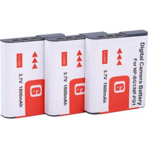 3* 1800mah NP-BG1 NP BG1 NP-FG1 Battery For SONY Cyber-shot DSC-H3 DSC-H7 DSC-H9 DSC-H10 DSC-H20 DSC-H50 DSC-H55 DSC-H70 DSC-H90