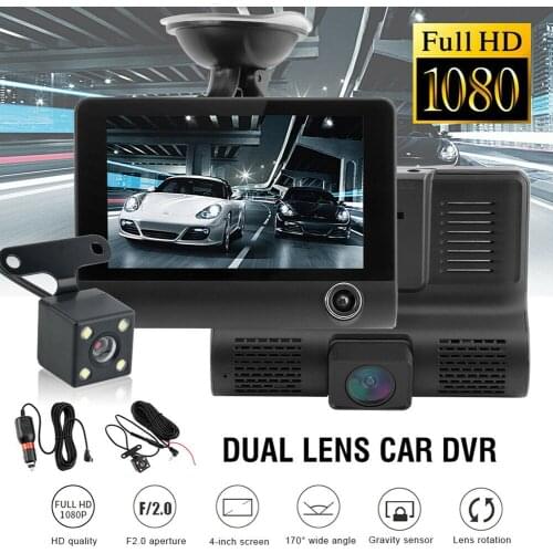 4-inch High Definition 1080p UHD DVR Android 3 Lens Vehicle DVR Driving Recorder Auto Drive Vehicle Video Recroder