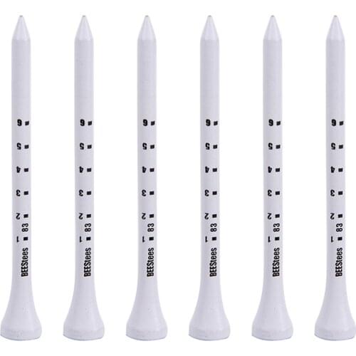 50PCS Professional White Wooden Striped Digital ScaleGolf Tees 83mm White Golf Wood Tee Golf Accesories Golf Training Aids