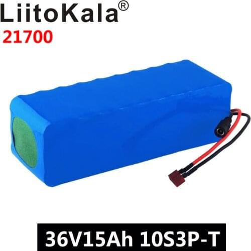 LiitoKala 36V 15Ah battery 21700 5000mah 10S3P battery pack 500W high power battery 42V 15000mAh Ebike electric bicycle BMS