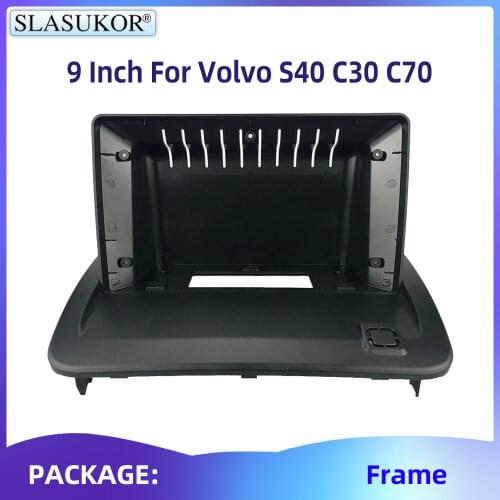 For Volvo S40 C30 C70 Car Fascia Navigation Frame Dash Frame Kit For 9" Universal Android Multimedia Player Accessories