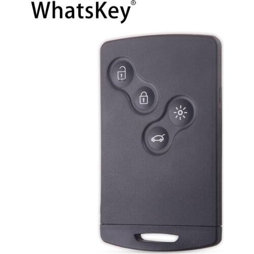 WhatsKey 4 Button Smart Card Key Shell For Renault Megane Fluence Laguna Scenic Clio Captur Koleos With Blade Remote Key Case