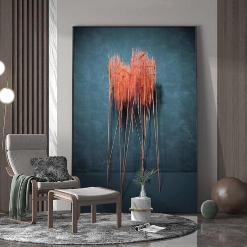 Living Room Entrance Decorative Painting Personalized Cottage Building Hotel Cafe Background Wall Vertical Hanging Picture