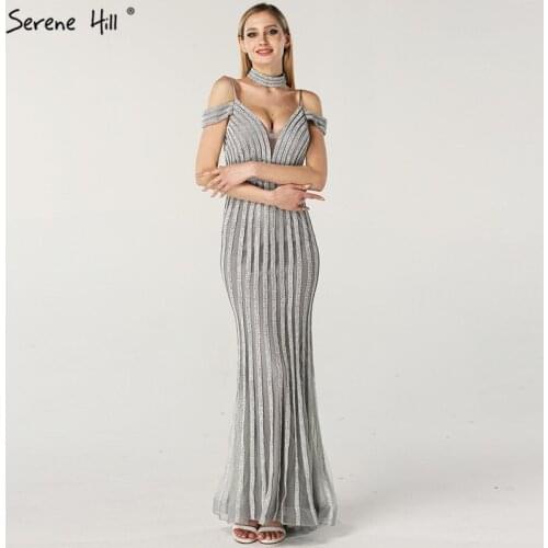 Dubai Pink Sleeveless Full Crystal Evening Dresses Design 2020 Luxury Backless Sexy Tulle Evening Gowns LA60703