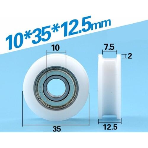 [H1035-12.5]Free Shipping 10PCS high loading 6000zz bearing coated H type groove tine belt tensioner track and door roller 1035H