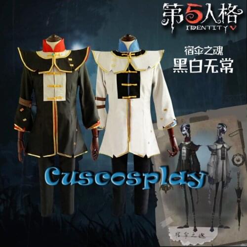 Game Identity V Black and White Wu Chang Cosplay Costume The Soul of Umbrella Original New Skin Uniform Halloween Costume Suits