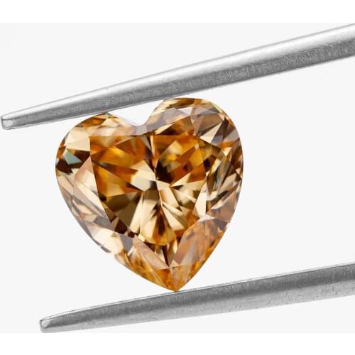 Heart Cut Moissanite Stones Loose Champagne Color Brilliant Gemstone Diamond VVS Clarity for Engagement Jewelry Ring Making