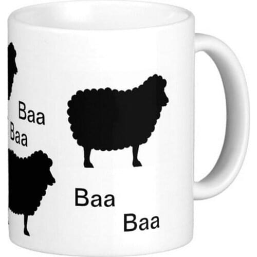 Baa Baa Black Sheep High Quality White Coffee Mugs Tea Mug Customize Gift By LVSURE Ceramic Mug Travel Coffee Mugs