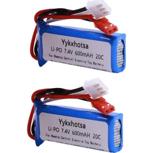 2PCS/lot 7.4V 600mAh 20C Lipo Battery for WLtoys K969 K979 K989 K999 P929 P939 RC Car Parts 2s 7.4v high quality LIPO Battery