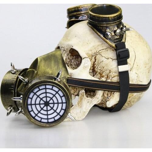 Steampunk Mask Goggles Set Halloween Cosplay Props Resin Protective Punk Mask