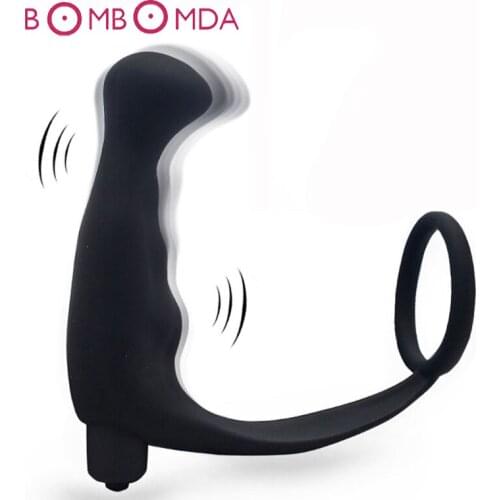 Men Prostate Massager Cock Vibration Ring Anal Vibrator Stimulate Butt Plug For Men Adult Erotic Anal Sex Toys Penis Sleeve Ring