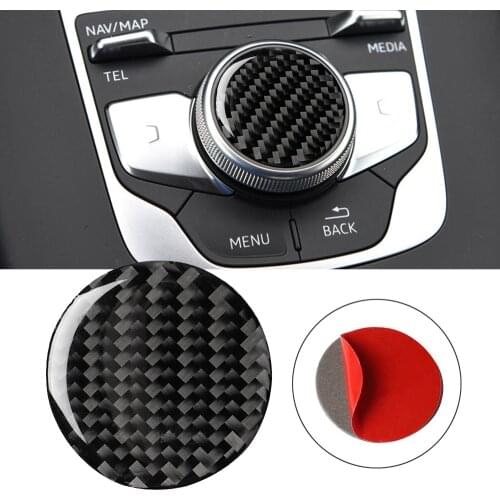 For Audi A3 8V 2012-2017 Accessories Carbon Fiber Control Knob Panel Decorative Car Covers Car Styling Trim Stickers Protector