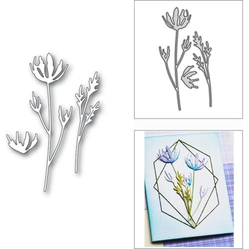 New 2021 Fresh Wild Flower Stems Metal Cutting Dies for DIY Scrapbooking and Card Making Decorative Embossing Craft No Stamps
