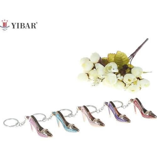 Charm High-Heeled Shoes Key Chain Alloy Handbag Purse Cellphone Bag Key Ring Random
