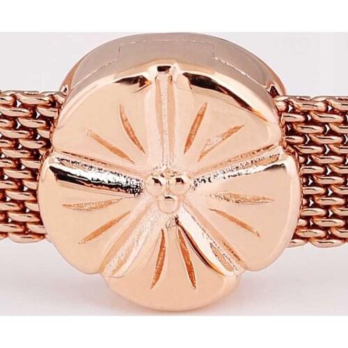 Original Rose Reflexions Classic Flower Clip Stopper Lock Beads Fit 925 Sterling Silver Bead Charm Bracelet Diy Jewelry