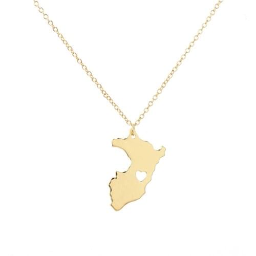 Dropship Outline Peru Map With Heart Necklace Country of Peru Map Pendant Necklace Map Jewelry