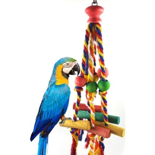 Bird Chewing Toy Cotton Rope Bite Resistant Parrot Chew Rope Bird Cage Hanging Toy Plastic Bird Toy Bird Colorful Training Toys
