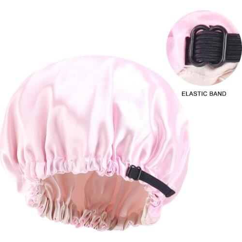 Adjustable Baby Hair Caps Silky Satin Bonnet Double Layer Sleep Cap Night Turban Children Solid Headwear Cute Hat Elastic