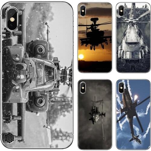 Silicone Phone Covers For Sony Xperia XA Z3 Z5 XZ1 XZ2 Z Z1 Z2 compact M2 M4 M5 C4 C6 E3 T3 Apache-Helicopters-sunset-fighter