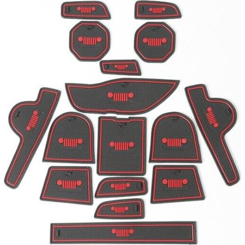 16Pcs Car Styling Slot Interior Accessiors Door Groove Mat Pad Latex Anti-Slip Cushion For Jeep Renegade 2016 Internal Dedicated