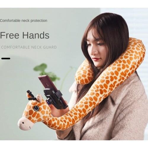 U-Shape Pillow Mobile Phone Stand Giraffe Creative Neck Pillow