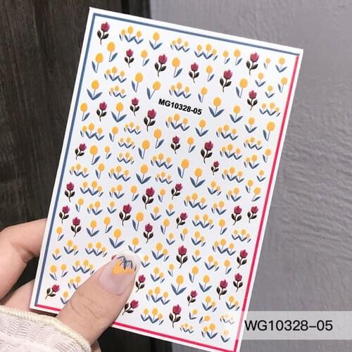 Ultra-thin Nail Sticker 5D Embossed Nail Decoration Transparent Relief Flower Series Self-adhesive Nail Art Decals 2021 NEW